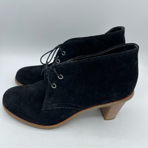 j jill Womens Suede Ankle Boot Bootie Size 10M Black Lace Up 3" Block Heel - Picture 5 of 5